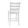 Flash Furniture Liesel Set of 2 Commercial Grade Wooden Classic Ladderback Counter Height Barstool w/ Solid Wood Seat, Antique White Wash, Model# ES-STBN5-24-WH-2-GG