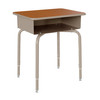 Flash Furniture Billie Student Desk w/ Open Front Metal Book Box Walnut/Silver, Model# FD-DESK-GY-WAL-GG