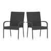 Flash Furniture Maxim Set of 2 Stackable Indoor/Outdoor Wicker Dining Chairs w/ Arms Fade & Weather-Resistant Steel Frames Gray, Model# 2-TW-3WBE073-GY-GG