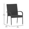 Flash Furniture Maxim Set of 2 Stackable Indoor/Outdoor Wicker Dining Chairs w/ Arms Fade & Weather-Resistant Steel Frames Gray, Model# 2-TW-3WBE073-GY-GG