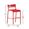Flash Furniture Nash Commercial Grade Red Metal Indoor-Outdoor Bar Height Stool w/ 2 Slats, Model# XU-CH-10318-B-RED-GG