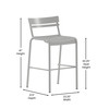 Flash Furniture Nash Commercial Grade Silver Metal Indoor-Outdoor Bar Height Stool w/ 2 Slats, Model# XU-CH-10318-B-SIL-GG