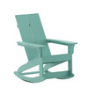 Flash Furniture Finn Modern Commercial Grade Poly Resin Wood Adirondack Rocking Chair All Weather Sea Foam Polystyrene Dual Slat Back Stainless Steel Hardware, Model# JJ-C14709-SFM-GG