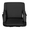 Flash Furniture Malta Set of 2 Black Portable Lightweight Reclining Stadium Chairs w/ Armrests, Padded Back & Seat Storage Pockets & Backpack Straps, Model# FV-FA090-BK-2-GG