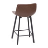 Flash Furniture Caleb Modern Armless 24 Inch Counter Height Stools Commercial Grade w/Footrests in Chocolate Brown LeatherSoft & Black Matte Metal Frames, Set of 2, Model# CH-212069-24-DKBR-GG
