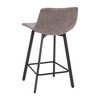 Flash Furniture Caleb Modern Armless 24 Inch Counter Height Stools Commercial Grade w/ Footrests in Gray LeatherSoft & Black Matte Metal Frames, Set of 2, Model# CH-212069-24-GY-GG