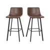 Flash Furniture Caleb Modern Armless 30 Inch Bar Height Commercial Grade Barstools w/ Footrests in Chocolate Brown LeatherSoft & Black Matte Iron Frames, Set of 2, Model# CH-212069-30-DKBR-GG