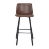 Flash Furniture Caleb Modern Armless 30 Inch Bar Height Commercial Grade Barstools w/ Footrests in Chocolate Brown LeatherSoft & Black Matte Iron Frames, Set of 2, Model# CH-212069-30-DKBR-GG