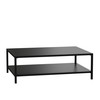 Flash Furniture Brock Outdoor 2 Tier Patio Coffee Table Commercial Grade Black Coffee Table for Deck, Porch, or Poolside-Steel Square Leg Frame, Model# XU-T6R60USO-2T-BK-GG