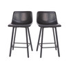 Flash Furniture Caleb Modern Armless 24 Inch Counter Height Stools Commercial Grade w/ Footrests in Black LeatherSoft & Black Matte Metal Frames, Set of 2, Model# CH-212069-24-BK-GG