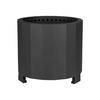 Flash Furniture Titus Commercial Grade 19.5 inch Smokeless Outdoor Firepit, Natural Wood Burning Portable Fire Pit w/ Waterproof Cover, Black, Model# BLN-HY-B-2201FP-02PC-19-5-BK-GG