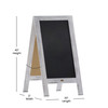 Flash Furniture Canterbury 40" x 20" Whitewashed Wooden Indoor/Outdoor A-Frame Magnetic Chalkboard Sign Set 8 Chalk Markers, 10 Stencils, 2 Magnets, & Eraser, Model# HGWA-GD1I-CRE8-842315-GG