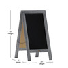 Flash Furniture Canterbury 40" x 20" Graywashed Wooden Indoor/Outdoor A-Frame Magnetic Chalkboard Sign Set w/ 8 Chalk Markers, 10 Stencils, 2 Magnets, & Eraser, Model# HGWA-GDI-CRE8-742315-GG