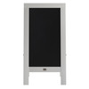 Flash Furniture Canterbury 40" x 20" White Wooden Indoor/Outdoor A-Frame Magnetic Chalkboard Sign Set w/ 8 Chalk Markers, 10 Stencils, & 2 Magnets, & Eraser, Model# HGWA-GDI-CRE8-754315-GG