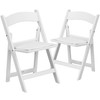 Flash Furniture HERCULES Kids Folding Chairs w/ Padded Seats | Set of 2 White Resin Folding Chair w/ Vinyl Padded Seat for Kids, Model# 2-LE-L-1K-GG