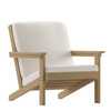 Flash Furniture Charlestown All-Weather Poly Resin Wood Adirondack Style Deep Seat Patio Club Chair w/ Cushions, Natural Cedar/Cream, Model# JJ-C14021-BR-GG