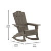 Flash Furniture Newport Adirondack Rocking Chair w/ Cup Holder, Weather Resistant HDPE Adirondack Rocking Chair in Brown, Model# LE-HMP-1044-31-BR-GG