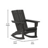 Flash Furniture Halifax Adirondack Rocking Chair w/ Cup Holder, Weather Resistant HDPE Adirondack Rocking Chair in Black, Model# LE-HMP-1045-31-BK-GG