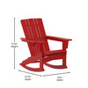 Flash Furniture Halifax Adirondack Rocking Chair w/ Cup Holder, Weather Resistant HDPE Adirondack Rocking Chair in Red, Model# LE-HMP-1045-31-RD-GG