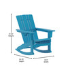 Flash Furniture Halifax Adirondack Rocking Chair w/ Cup Holder, Weather Resistant HDPE Adirondack Rocking Chair in Blue, Model# LE-HMP-1045-31-BL-GG