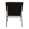 Flash Furniture HERCULES Series 21"W Stacking Wood Accent Arm Church Chair in Black Fabric Silver Vein Frame, Model# XU-DG-60156-BK-GG