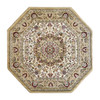 Flash Furniture Mersin Collection Persian Style 7x7 Ivory Octagon Area Rug-Olefin Rug w/ Jute Backing-Hallway, Entryway, Bedroom, Living Room, Model# NR-RG1883-77-IV-GG