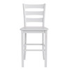 Flash Furniture Liesel Set of 2 Commercial Grade Wooden Classic Ladderback Bar Height Barstool w/ Solid Wood Seat, Antique White Wash, Model# ES-STBN5-29-WH-2-GG