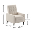 Flash Furniture Ezra Mid-Century Modern LeatherSoft Upholstered Button Tufted Pushback Recliner in Cream for Residential & Commercial Use, Model# SG-SX-80415N-CRM-GG