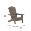 Flash Furniture Newport Adirondack Chair w/ Cup Holder, Weather Resistant HDPE Adirondack Chair in Brown, Model# LE-HMP-1044-10-BR-GG