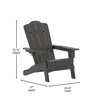 Flash Furniture Newport Adirondack Chair w/ Cup Holder, Weather Resistant HDPE Adirondack Chair in Gray, Model# LE-HMP-1044-10-GY-GG