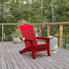 Flash Furniture Newport Adirondack Chair w/ Cup Holder, Weather Resistant HDPE Adirondack Chair in Red, Model# LE-HMP-1044-10-RD-GG