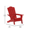 Flash Furniture Newport Adirondack Chair w/ Cup Holder, Weather Resistant HDPE Adirondack Chair in Red, Model# LE-HMP-1044-10-RD-GG