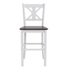 Flash Furniture Gwendolyn Set of 2 Commercial Grade Solid Wood Modern Farmhouse Barstool in Antique White Wash, Model# ES-STBN1-29-WH-2-GG