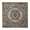 Flash Furniture Mersin Collection Persian Style 5x5 Ivory Square Area Rug-Olefin Rug w/ Jute Backing-Hallway, Entryway, Bedroom, Living Room, Model# NR-RGB401-55-IV-GG