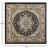 Flash Furniture Mersin Collection Persian Style 5x5 Black Square Area Rug-Olefin Rug w/ Jute Backing-Hallway, Entryway, Bedroom, Living Room, Model# NR-RGB401-55S-BK-GG