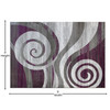 Flash Furniture Cirrus Collection 4' x 5' Purple Swirl Patterned Olefin Area Rug w/ Jute Backing for Entryway, Living Room, Bedroom, Model# OKR-RG1103-45-PU-GG