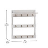 Flash Furniture Campbell Wooden Wall Mount 12 Cup Mug Rack Organizer w/ Upper Storage Shelf & Metal Hanging Hooks w/ No Assembly Required, Whitewashed, Model# HFKHD-GDI-CRE8-032315-GG