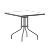 Flash Furniture Barker 31.5'' Silver Square Tempered Glass Metal Table, Model# TLH-073A-2-SV-GG