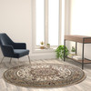 Flash Furniture Mersin Collection Persian Style 5x5 Ivory Round Area Rug-Olefin Rug w/ Jute Backing-Hallway, Entryway, Bedroom, Living Room, Model# NR-RG281-55-IV-GG
