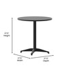 Flash Furniture Mellie 27.5'' Black Round Metal Indoor-Outdoor Table w/ Base, Model# TLH-052-2-BK-GG