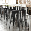 Flash Furniture Cierra Set of 4 Commercial Grade 30" High Backless Black Metal Indoor Bar Height Stools w/ Black All-Weather Poly Resin Seats, Model# 4-ET-31320-30-BK-R-PL2B-GG