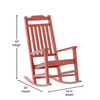 Flash Furniture Set of 2 Winston All-Weather Rocking Chair in Red Faux Wood, Model# 2-JJ-C14703-RED-GG