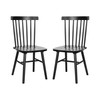 Flash Furniture Ingrid Set of 2 Commercial Grade Windsor Dining Chairs, Solid Wood Armless Spindle Back Restaurant Dining Chairs in Black, Model# ZH-8101WR-BK-2-GG