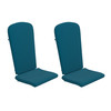 Flash Furniture Charlestown Set of 2 All Weather Indoor/Outdoor High Back Adirondack Chair Cushions, Patio Furniture Replacement Cushions Teal, Model# JJ-CSN14501-TL-2-GG