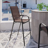 Flash Furniture 2 Pack Brazos Series Brown Outdoor Barstool w/ Flex Comfort Material & Metal Frame, Model# 2-JJ-092H-B-GG
