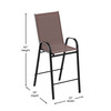 Flash Furniture 2 Pack Brazos Series Brown Outdoor Barstool w/ Flex Comfort Material & Metal Frame, Model# 2-JJ-092H-B-GG