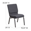 Flash Furniture HERCULES Series 18.5''W Stacking Church Chair in Dark Gray Fabric Silver Vein Frame, Model# FD-CH02185-SV-DKGY-GG