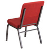 Flash Furniture HERCULES Series 18.5''W Stacking Church Chair in Red Fabric Silver Vein Frame, Model# FD-CH02185-SV-RED-GG