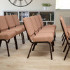 Flash Furniture HERCULES Series 21''W Stacking Church Chair in Caramel Fabric Copper Vein Frame, Model# FD-CH0221-4-CV-BN-GG