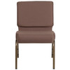 Flash Furniture HERCULES Series 21''W Stacking Church Chair in Brown Dot Fabric Gold Vein Frame, Model# FD-CH0221-4-GV-BNDOT-GG